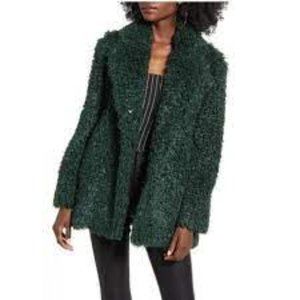NWT Mural Fuzzy Green Peacoat Jacket